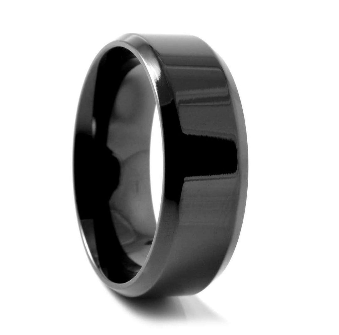 Black stainless Steel Band Ring