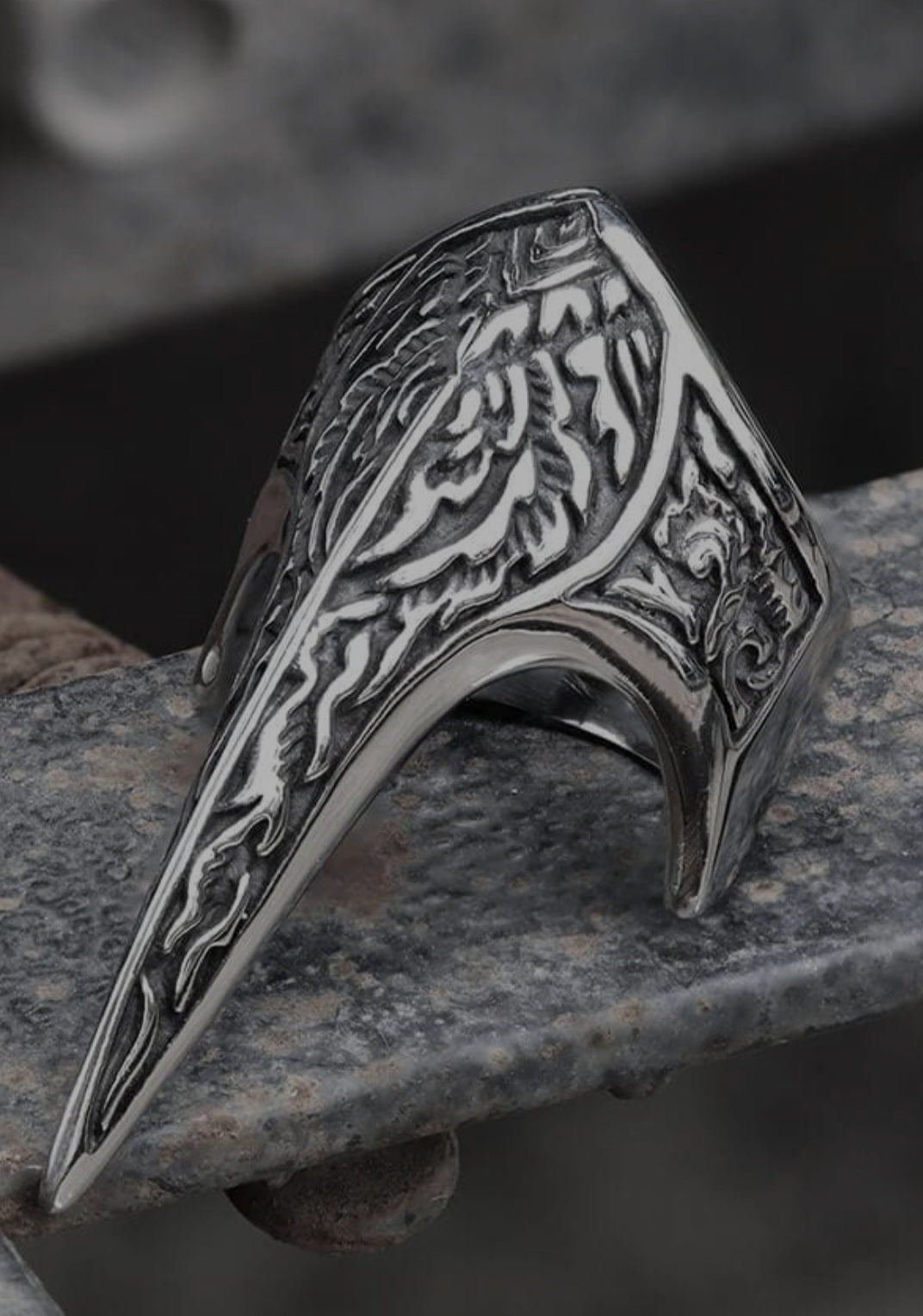 Nordic Raven Beak Ring