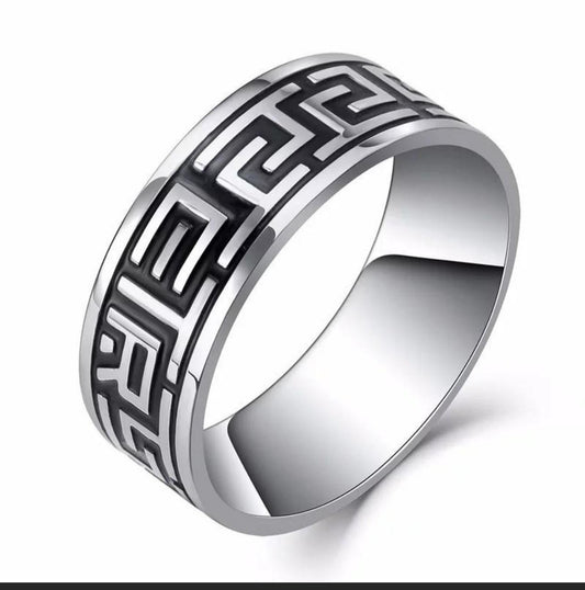 Greek Stainless Steel Band Ring