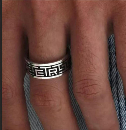 Greek Stainless Steel Band Ring